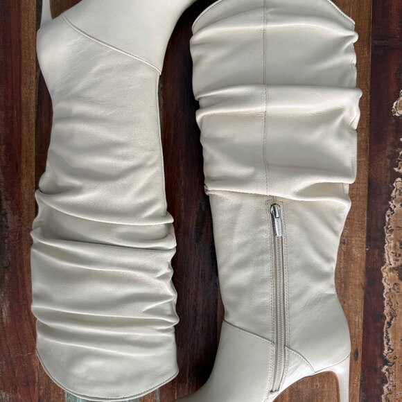 NWOT Vince Camuto Cream Leather Armonda Knee High Boots Size 5M/35 - Picture 8 of 15